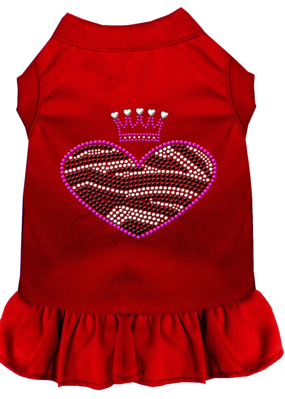 Zebra Heart Rhinestone Dress Red Xs (8)