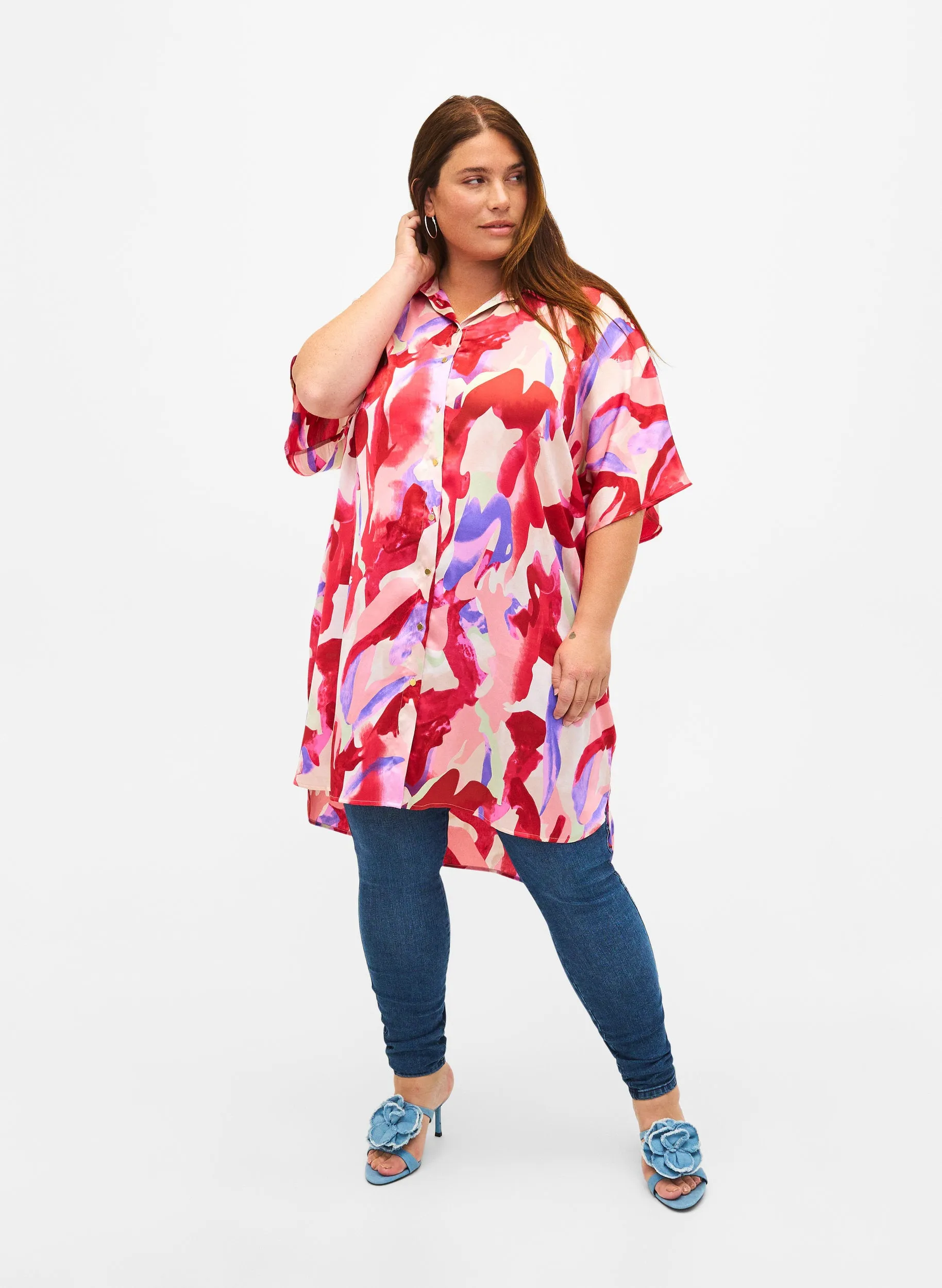 Zizzi Fantom Long Shirt Dress