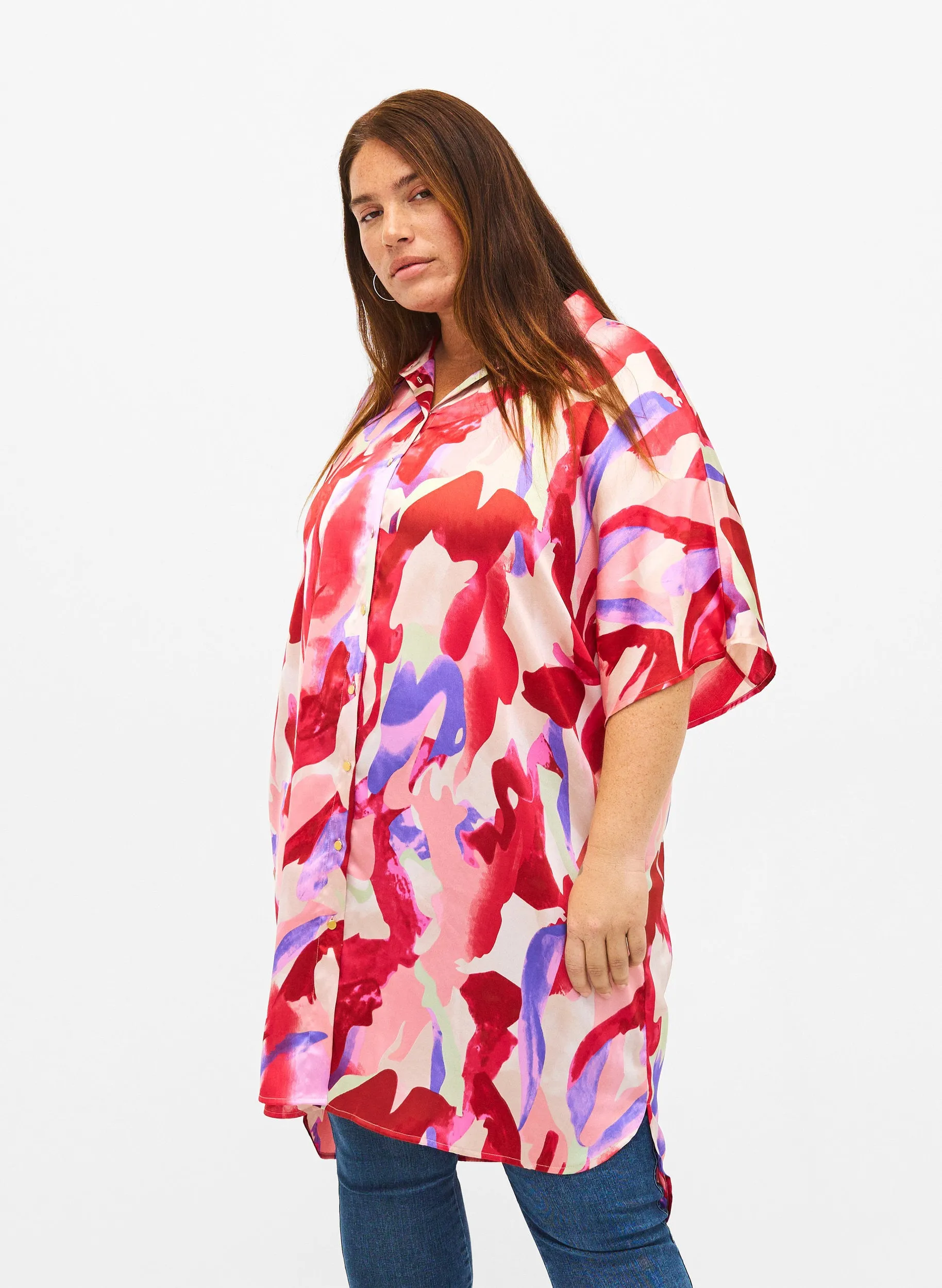 Zizzi Fantom Long Shirt Dress